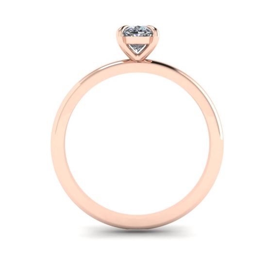 Classic Oval Diamond Solitaire Ring Rose Gold, More Image 0