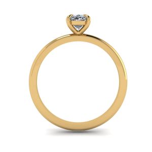 Classic Oval Diamond Solitaire Ring Yellow Gold - Photo 1