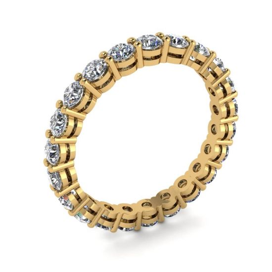 Classic 3 mm Diamond Eternity Ring Yellow Gold,  Enlarge image 4