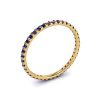 Riviera Pave Sapphire Eternity Ring Yellow Gold, Image 4