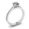 Asymmetrical Side Pave Engagement Ring White Gold, Image 4