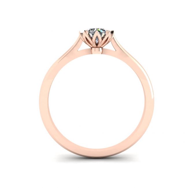 Lotus Diamond Engagement Ring Rose Gold - Photo 1