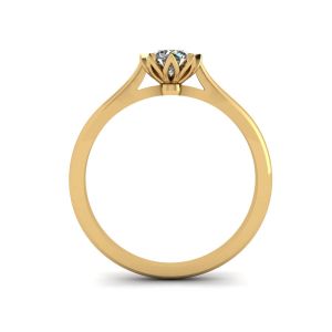 Lotus Diamond Engagement Ring Yellow Gold - Photo 1