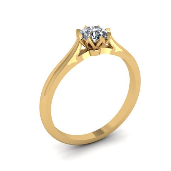 Lotus Diamond Engagement Ring Yellow Gold,  Enlarge image 4