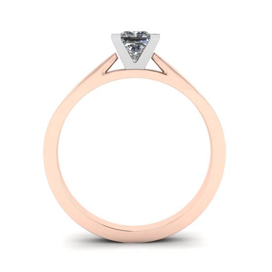 Square Diamond Ring in White and Rose Gold, More Image 0