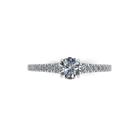 Diamond ring with side pave, Enlarge image 1