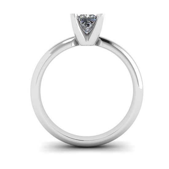 V-style Classic Setting Ring with Square Diamond, More Image 0