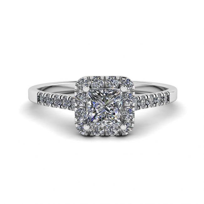 Halo Princess Cut Diamond Ring