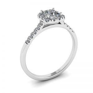 Halo Princess Cut Diamond Ring - Photo 2