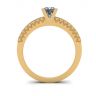 Princess Cut Diamond Ring in V with Side Pave Yellow Gold, Image 2