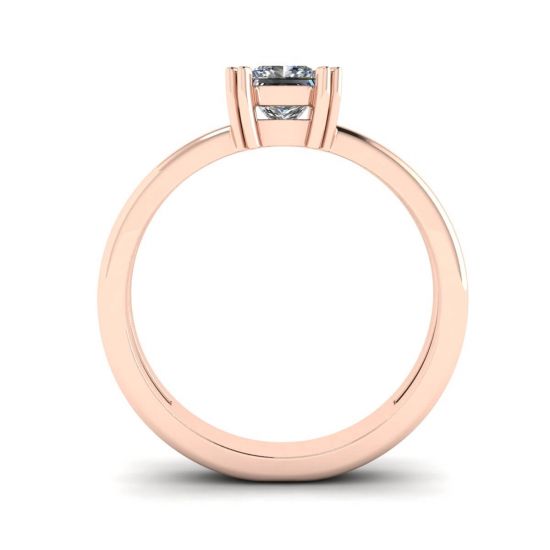 Contemporary Princess Cut Engagement Double Ring Rose Gold,  Enlarge image 2