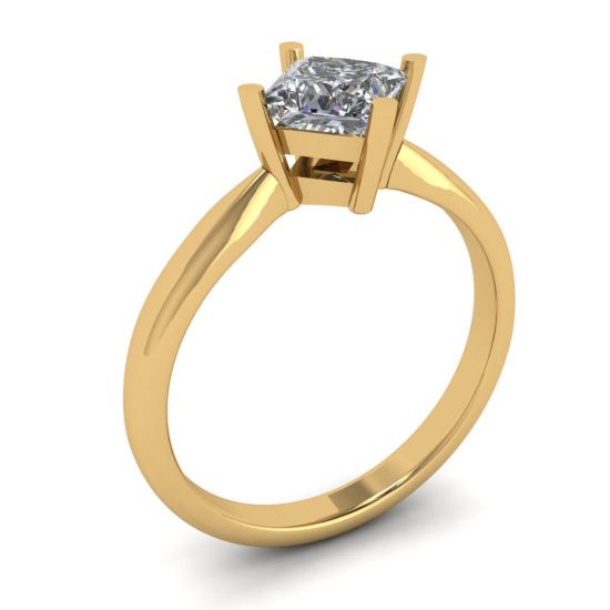 Rhombus Princess Diamond Solitaire Ring Yellow Gold,  Enlarge image 4