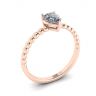 Beaded Band Pear Cut Engagement Ring Rose Gold, Image 4