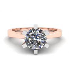 Diamond Ring in 18K Rose Gold for Engagement
