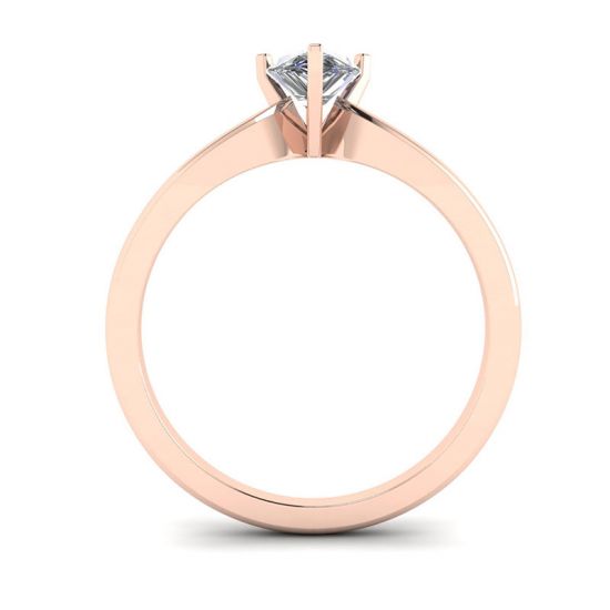 Pear Diamond Solitaire Ring in 6 prongs Rose Gold,  Enlarge image 2