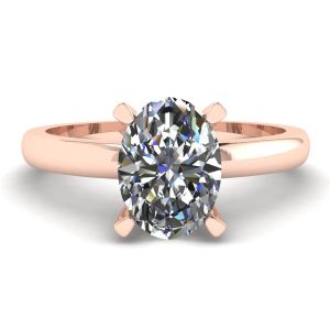 Oval Diamond Ring Rose Gold