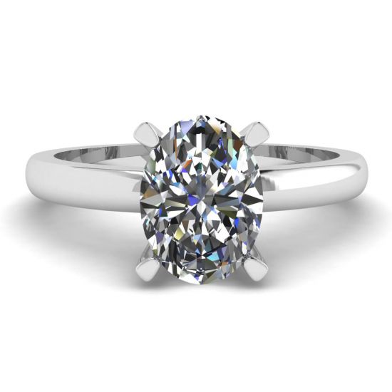 Oval Diamond Ring White Gold, Enlarge image 1