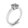 Princess Cut Simple Solitaire Ring in White Gold, Image 4