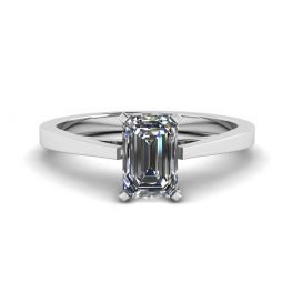 Emerald Cut Diamond Ring in Futuristic Style