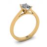 Futuristic Style Emerald Cut Diamond Ring in 18K Yellow Gold, Image 4