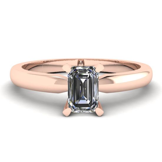 Rectangular Diamond Ring in White-Rose Gold, Image 1
