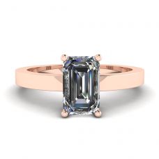 Rectangular Diamond Ring Rose Gold