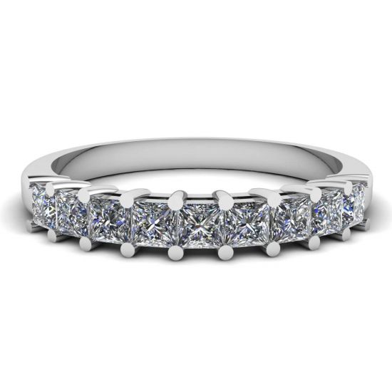 9 Square Princess Diamond Ring