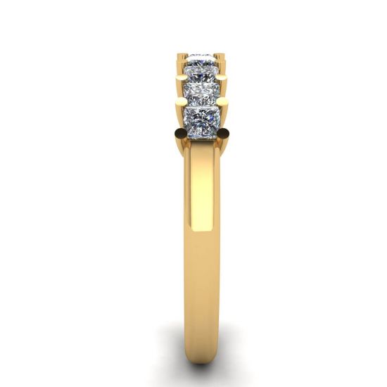9 Square Princess Diamond Ring Yellow Gold,  Enlarge image 3