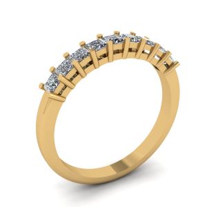9 Square Princess Diamond Ring Yellow Gold - Photo 3