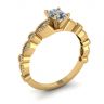 Oval Diamond Romantic Style Ring Yellow Gold, Image 4