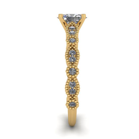 Oval Diamond Romantic Style Ring Yellow Gold, More Image 1