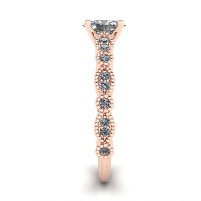 Oval Diamond Romantic Style Ring Rose Gold - Photo 2