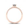 Oval Diamond on Beaded 18K Rose Gold Ring, Image 2