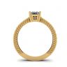 Oriental Style Princess Diamond Ring with Pave in 18K Yellow Gold, Image 2