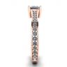 Oriental Style Princess Diamond Ring with Pave in 18K Rose Gold, Image 3