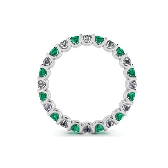 Eternity ring with Emeralds and Diamonds,  Enlarge image 2