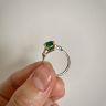 3 carat Emerald Ring with Side Diamonds Baguette, Image 6