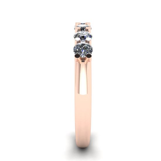 Classic Seven Round Diamond Ring Rose Gold, More Image 1
