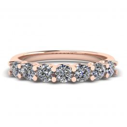 Classic Seven Round Diamond Ring Rose Gold