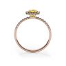 Cushion 0.5 ct Yellow Diamond Ring with Halo Rose Gold, Image 2