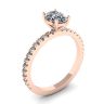 Oval Diamond Ring with Pave in Rose Gold, Image 4
