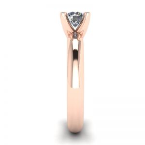 Solitaire Diamond Ring V-shape Rose Gold - Photo 2