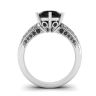 6-Prong Black Diamond with Duo-color Pave Ring White Gold, Image 2