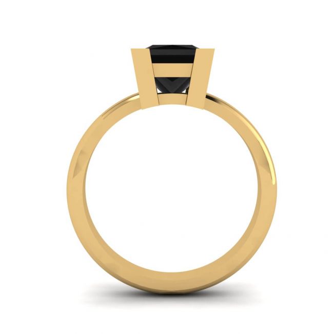 Black Diamond Ring Yellow Gold - Photo 1