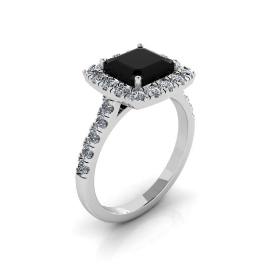 Princess Black Diamond Ring,  Enlarge image 4