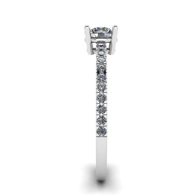 White Diamond Side Pave Ring 18K White Gold - Photo 2 White Diamond Side Pave Ring 18K White Gold - Photo 2