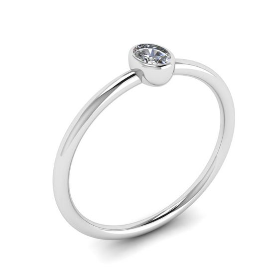 Oval Diamond Small Ring La Promesse,  Enlarge image 4
