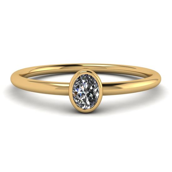 Oval Diamond Small Ring La Promesse Yellow Gold, Image 1