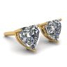 Heart Shape Diamond Stud Earrings Yellow Gold, Image 3