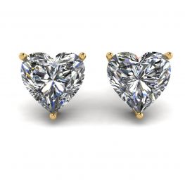 Heart Shape Diamond Stud Earrings Yellow Gold Heart Shape Diamond Stud Earrings Yellow Gold